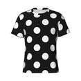 thumbnail image 4 of Vsdgher Black and White Polka Dot Print Men's Dry Fit Mesh Athletic Shirts Moisture Wicking Tennis T-Shirt Tops, 4 of 9