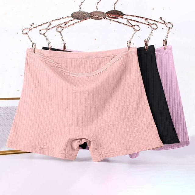 Karight 3-Pack Women's Cotton Underwear High Waisted Summer Thin Soft Briefs Stretchy Boyshorts Panties