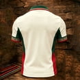 thumbnail image 4 of Mens Mexico Soccer Jersey Game Day 3D Print Polo Shirts Short Sleeve Button Down Football Top 2026 Summer Golf Shirt Beige XL, 4 of 4