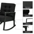thumbnail image 4 of Patiojoy 2PCS Outdoor Wicker Rocking Chair Glider Set with Black Cushions, Rattan Rocker Recliner, 4 of 8