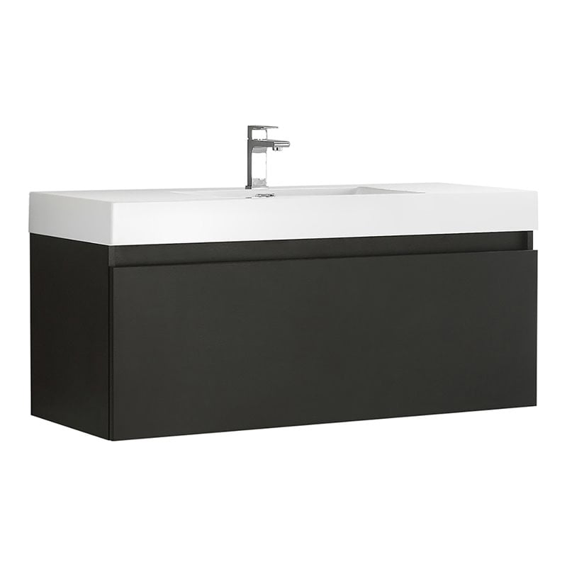 21.6 inch Wall Hung Wooden Bathroom Vanity Vessel Sink Stone Top Faucet and Drain Included Wood Grain
