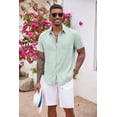 thumbnail image 2 of COOFANDY Men's Beach Shirts Short Sleeve Casual Shirt Summer Hawaiian Linen Shirts, 2 of 6