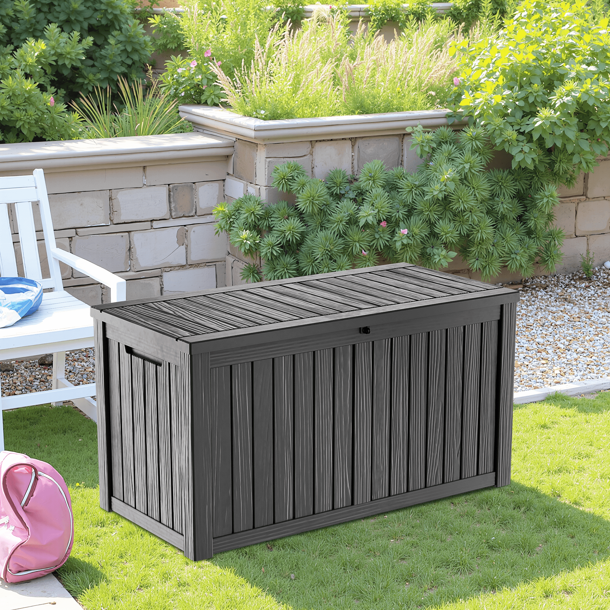MAYEERTY 48 Gallons Large Package Drop Box with Bold “Deliveries”, Lockable Lid