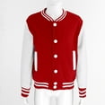 thumbnail image 2 of renvena Kids Boys Baseball Jackets Varsity Style Casual Sport Coat Cardigan Sweatshirt 5-12 Red&Grey 11-12, 2 of 7