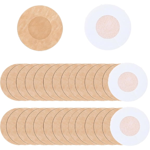 TELOLY 80 Pcs Nipple Covers for Women Disposable Adhesive Nipple Pasties Non-Woven Fabric Invisible Nipple Stickers,Comfortable Disposable Nipple Covers,Beige