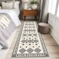 thumbnail image 4 of Boho Geometric 2'x6' Runner Rugs for Hallway Kitchen Bedside Non Slip Washable, Simple Farmhouse Nation Abstract Motifs Entryway Rug Runners with Rubber Backing, Long Carpet Runner for Laundry Room, 4 of 8