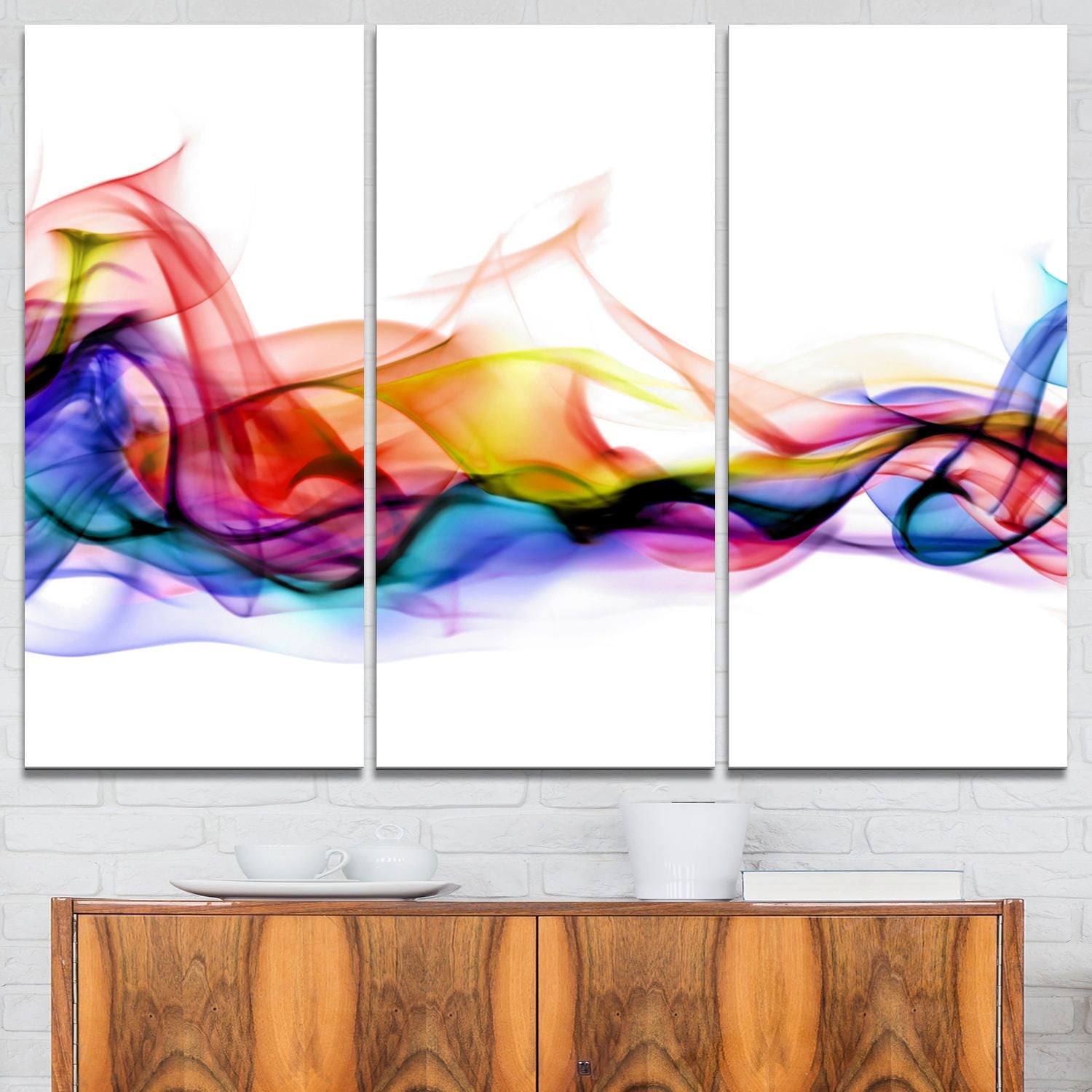 Design Art Abstract Smoke Contemporary Artwork Canvas Print