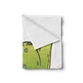 thumbnail image 2 of Crocodile Soft Flannel Fleece Throw Blanket, Digitally Generated Beefy Alligator, Cozy Plush for Indoor and Outdoor Use, 70" x 90", Apple Green White, by Ambesonne, 2 of 5