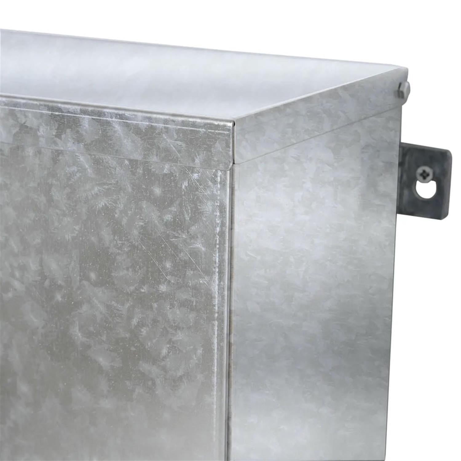 Kadyn Outdoor Automatic Metal Chicken Feeder, Poultry Feeder with Protective Lid for Chickens, Bantams, Pheasants, Holds 13 L of Feed, Silver