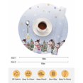 thumbnail image 6 of 13 Inch Round Placemats Set of 6, Purple Blue Christmas Snowman Non Slip Heat Insulation PP Table Mats, Winter Xmas Tree Snowflakes Washable Place Mats for Kitchen Dining Party Table Decor, 6 of 7