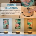 thumbnail image 3 of Touch Control Table Lamp with LED Bulb Bedside Lamp for Bedroom Living Room Pink Abstract Floral Patterns, 3 of 8