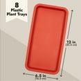 8 Pack Plastic Plant Drip Trays for Planters, Pots, Rectangular Saucer Pans for Indoors