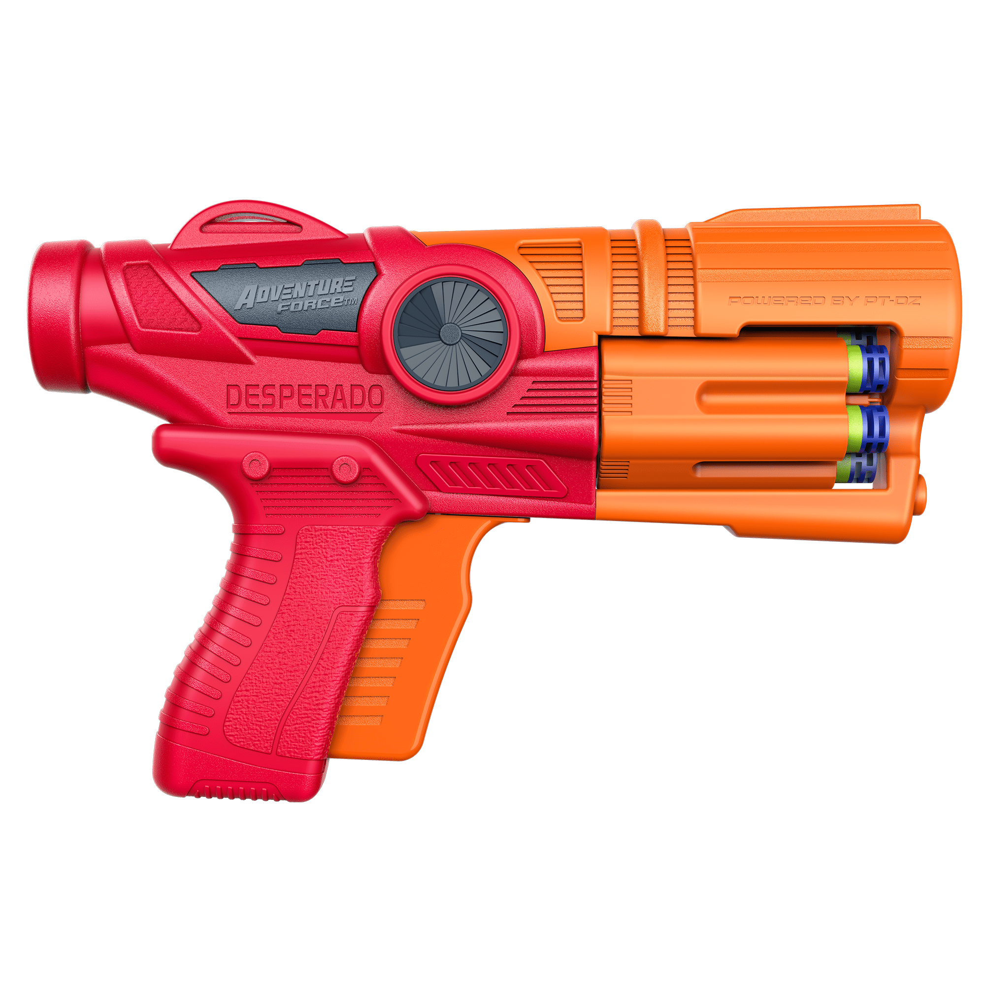 Adventure Force Desperado Foam Dart Blaster, Double-Action and Slamfire with 12 Waffle Tip Darts Compatible with Most Standard Full-Length NERF Elite and XShot Dart Blasters, 8+