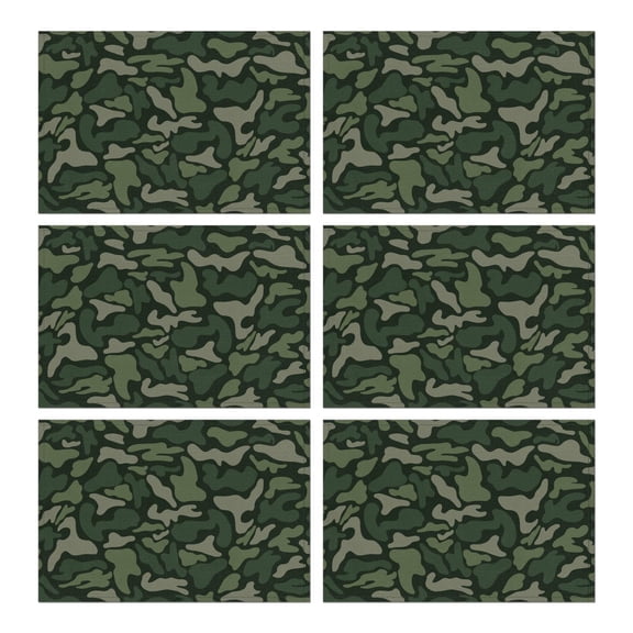 Camo Military Placemats 12x18 Inches Set Of 6 Durable Placemats for Restaurant Valentines Gift Party Christmas Cute Funny Table Placemats