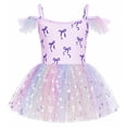 thumbnail image 2 of Aideaone Toddler Girls Ballet Leotard with Tutu Skirt Ruffle Sleeve Dance Costume Ages 3-7, 2 of 7