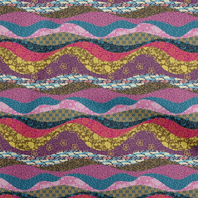 oneOone Georgette Viscose Purple Fabric Floral Craft Projects Decor Fabric Printed By The Yard 42 Inch Wide
