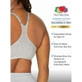 thumbnail image 4 of Fruit of the Loom Women's Adjustable Shirred Front Racerback Sports Bra 3-Packs, 4 of 5