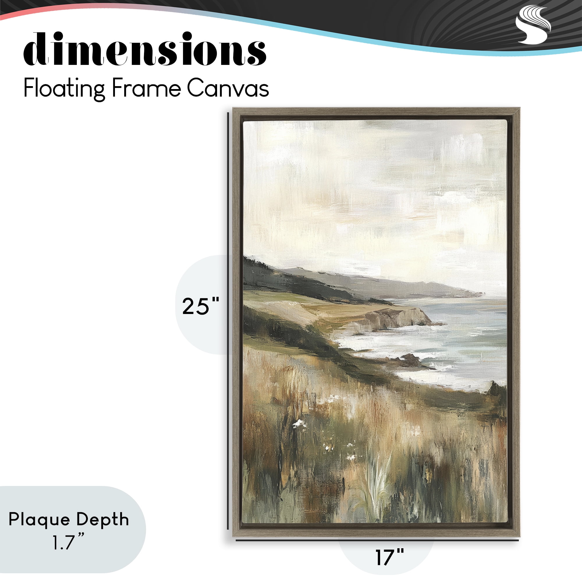 Stupell Industries Northern Coast Cliffside Brown Framed Floater Canvas Wall Art, design by Petal Prints Design