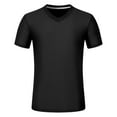 thumbnail image 4 of MIXUE Summer Shirts For Men Solid Color Round Neck Short Sleeve Loose Casual Tops Pullover T Shirts Daily-Wear,Black,XXL, 4 of 4