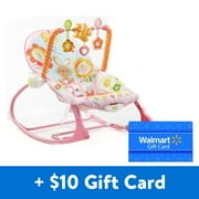 [$10 Savings] Fisher Price Infant-to-Toddler Rocker, Pink Bunny with Removable Toy Bar with Free $10 Gift Card