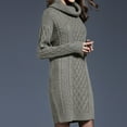 thumbnail image 5 of BiZtdJrK Fall Winter Sweater Dress for Women Turtleneck Long Sleeve Knitted Mini Dresses Loose Fit Casual Sweaters Gray XXL, 5 of 7