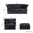 thumbnail image 6 of bokifol 3-Seat Sofa Cloud Couch with Storage Ottomans,Modular Sectional Sofa Removable Washable Covers and Easy to Assemble Cloud Couch for Living Room,Black, 6 of 8