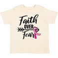 thumbnail image 3 of Inktastic Breast Cancer Awareness Faith over Fear with Pink Ribbon and Arrow Girls Toddler T-Shirt, 3 of 5
