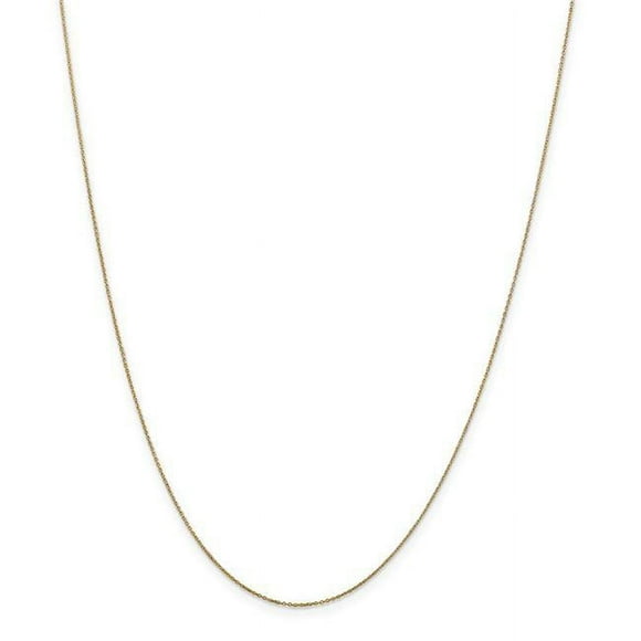 Finest Gold 0.6 mm x 16 in. 14K Yellow Gold Solid Diamond-Cut Cable Chain