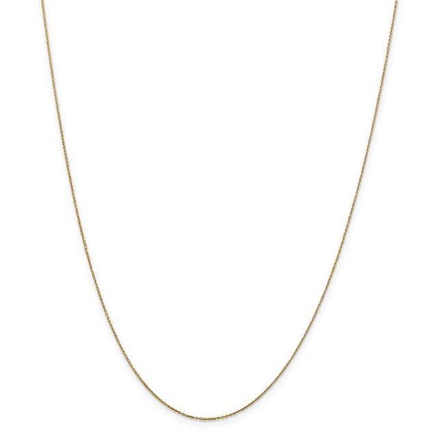 Finest Gold 0.6 mm x 16 in. 14K Yellow Gold Solid Diamond-Cut Cable Chain