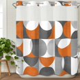 thumbnail image 3 of Orange Grey, No Hook Shower Curtain Waterproof, Bathroom Curtains with Snap in Liners and See Through Top Window, Abstract Modern Geometric Watercolor Hotel Style Bathtub Curtains Shower 72"Wx78"L, 3 of 8