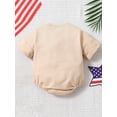 thumbnail image 3 of Independence Day Infant Baby Girl Boy Romper, Summer Short Sleeve Round Neck America Letters Print Casual Party Street Bodysuit, 3 of 9