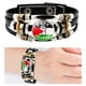 thumbnail image 2 of Muñequera Cuero Con La Palestina Útil Y Ajustable 3 Hebras para Mujeres Hombres Adolescentes, 2 of 9