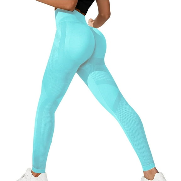 zaveiop Women's Lifting Leggings Hidden Scrunch Lifting Leggings Seamless High Waisted Workout Yoga Pants (Mint Green, L)