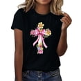 thumbnail image 3 of Blouse à Manches Courtes pour Femmes, T-Shirt Imprimé Amusant, Col Rond, Polyester Spandex Lightw8, Haut Printemps Été, Taille comme Noté, 3 of 5