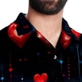 thumbnail image 5 of Valentine's Day Love ECG Men's Short Sleeve Poplin Beach Shirts, Casual Printed Button Down Summer Hawaiian Shirt - Unisex, 5 of 6