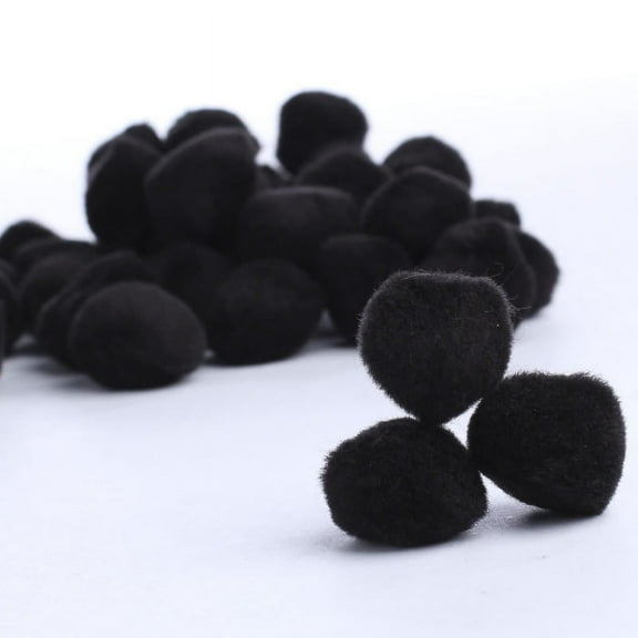 400 Pack 1" Black Craft Pom Poms for Arts and Crafts, DIY Projects, and Decorations