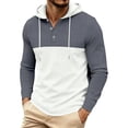 thumbnail image 6 of Maean Men's Hoodie Sweatshirt Button Drawstring Fashion Long Sleeve Lightweight Fall Sweatshirts Clothes, 6 of 7