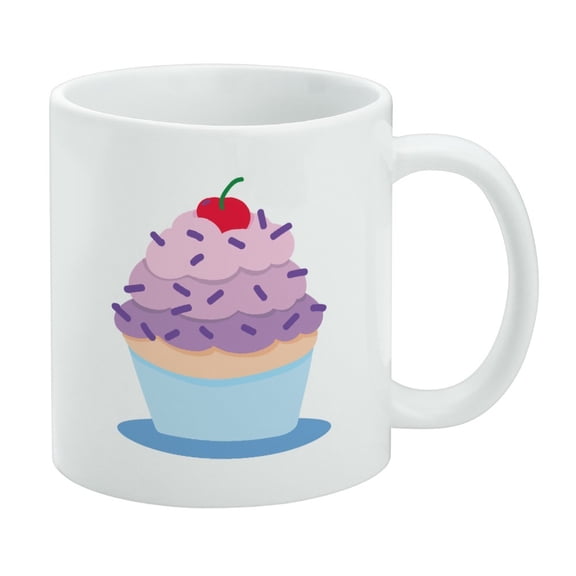 Cute Cupcake Vanilla Cherry with Sprinkles White Mug