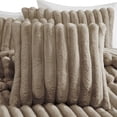 thumbnail image 4 of Sieno 4pc Queen Comforter Set, Taupe Brown Faux Fur Micro Mink Backing, 4 of 6