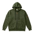 thumbnail image 6 of FENGYOU Mens Heavyweight Fleece Lined Zip Up Hoodie Loose Fit Hooded Sweatshirt Multi Pocket Casual Jacket Outerwear Army Green L, 6 of 7