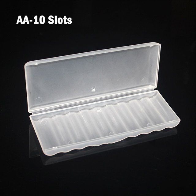 1Pcs Hard Plastic Case Container Bag Case Organizer Box Case Holder Storage Box Cover 10 Slot Aa Aaa Battery Box
