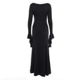 thumbnail image 6 of FEIFLY Elegant Women Slim Black Low Cut Long Fishtail Dress Bodycon Evening Gown For Formal Events – Sizes S XL Solid Color Festival Clothing, 6 of 9