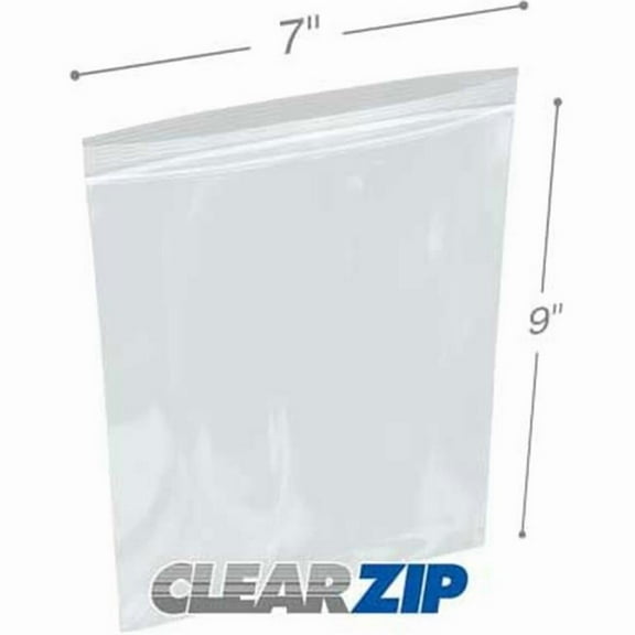 International Plastics CZ20709 7 x 9 in. ClearZip Lock Bags, 0.002 Gauge - Case of 1000