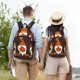 thumbnail image 4 of Disketp Fall Gnomes print Canvas Backpack Lightweight Travel Daypack Student Rucksack Laptop Backpack-, 4 of 5