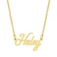 thumbnail image 1 of KISPER Collier Pendentif Prénom Personnalisé en Acier Inoxydable Plaqué Or 18K, 1 of 39
