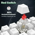 thumbnail image 6 of AK33 Gaming Keyboard and Mouse Combo, 82 Key Backlight Mechanical Gaming Keyboard,65G Lightweight Honeycomb Mouse with 12000DPI Programmable, Mouse Pad for PC Gamer -White/Red Switch, 6 of 8
