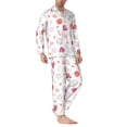 thumbnail image 2 of Daiia Red coral and scallop seashell for Men's Long-Sleeved Pajama Set – Soft & Comfortable Sleepwear Button-Up Pajamas Cozy Lounge Wear-Medium, 2 of 7
