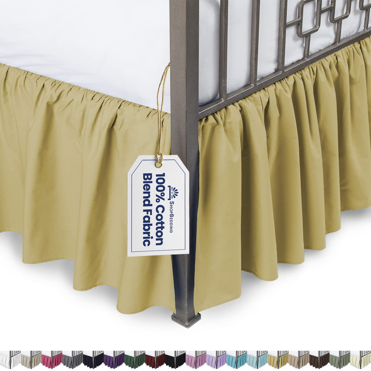 Details about   100%Egyptian Cotton Dust Ruffle Bed Skirt 600 TC Split Corner Blue Full 18" Drop 