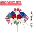 thumbnail image 3 of Patriotic Memorial Bouquet Red White And Rose Daisy Artificial Flowers Thank You Veterans Themed Centerpiece Flowers With American Flag For Home Table Cemetery, 3 of 9