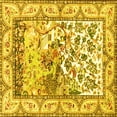 thumbnail image 1 of Ahgly Company Machine Washable Indoor Square Animal Yellow Traditional Area Rugs, 4' Square, 1 of 4